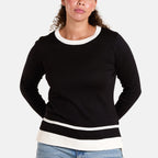 SALLIS Knitted Jumper (Size - Medium) - Black Cream