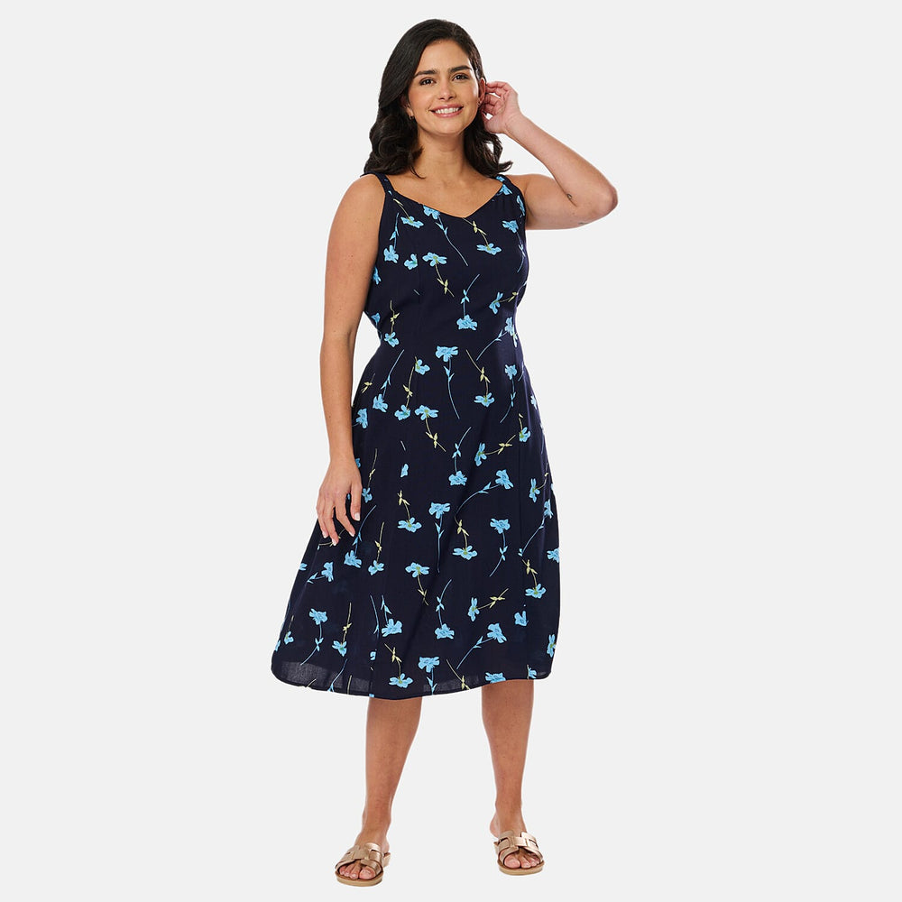 Woven Dress (Size - 12) - Navy