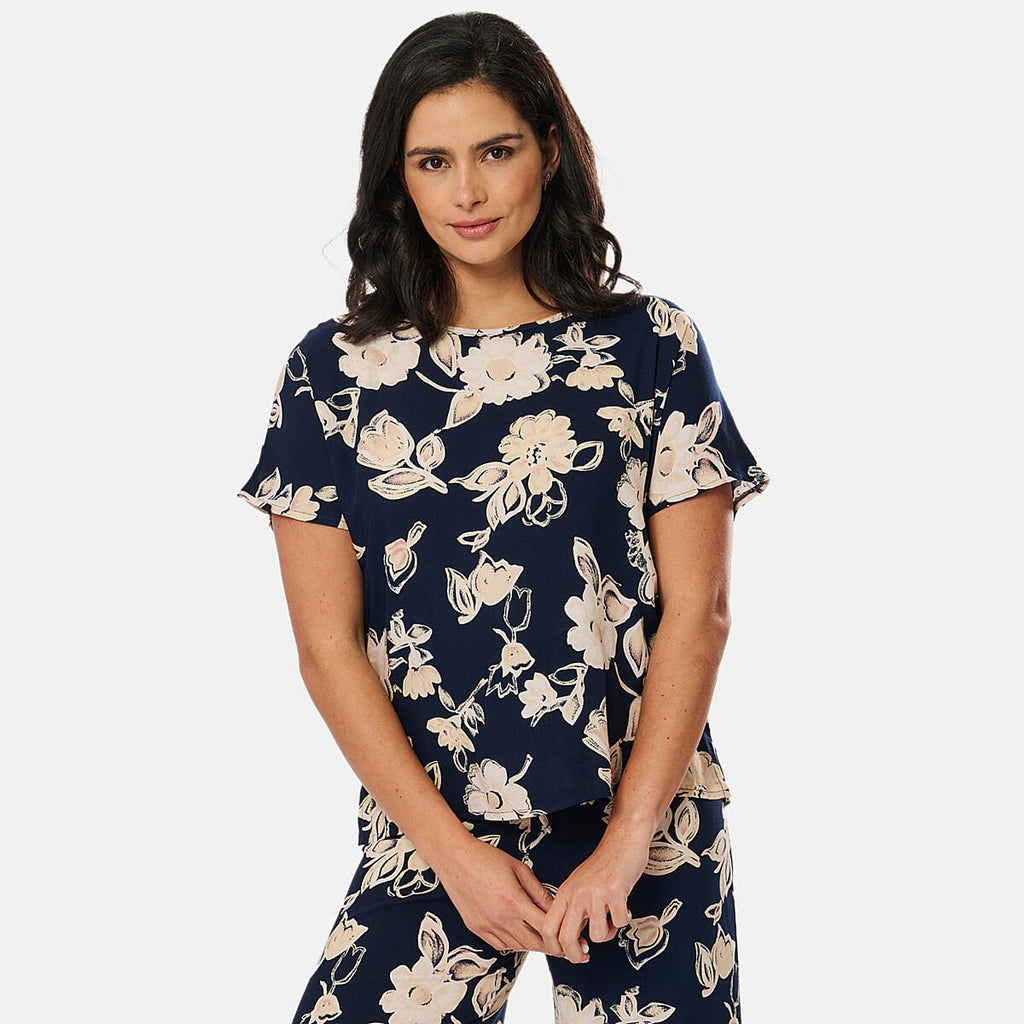 IW Woven Top (Size - 12) - Navy