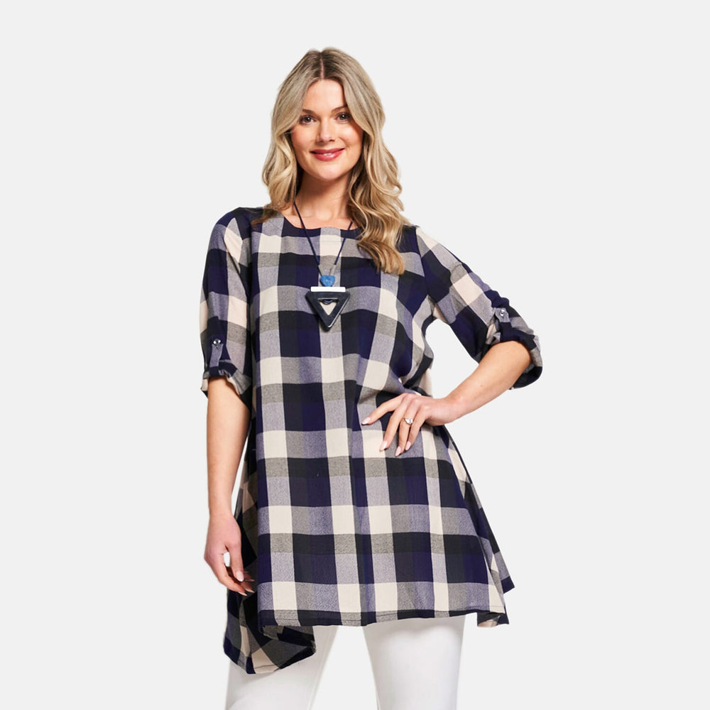 Woven Tunic (Size - 12) - Navy