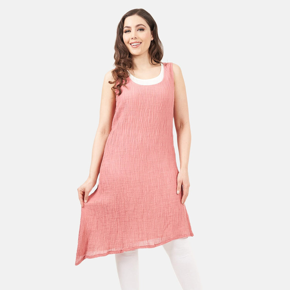 Cotton Woven Dress (Size - 10) - Terracotta