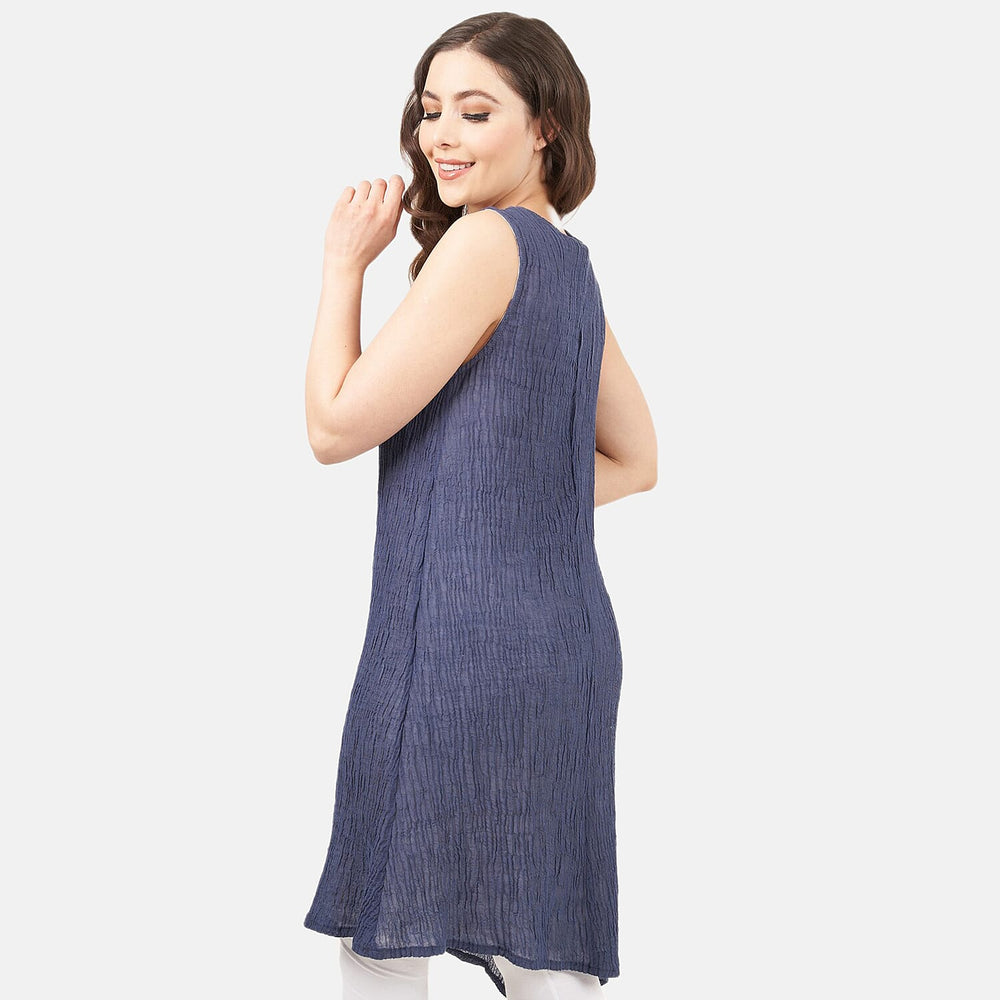 Cotton Woven Dress (Size - 12) - Navy