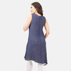 Cotton Woven Dress (Size - 8) - Navy
