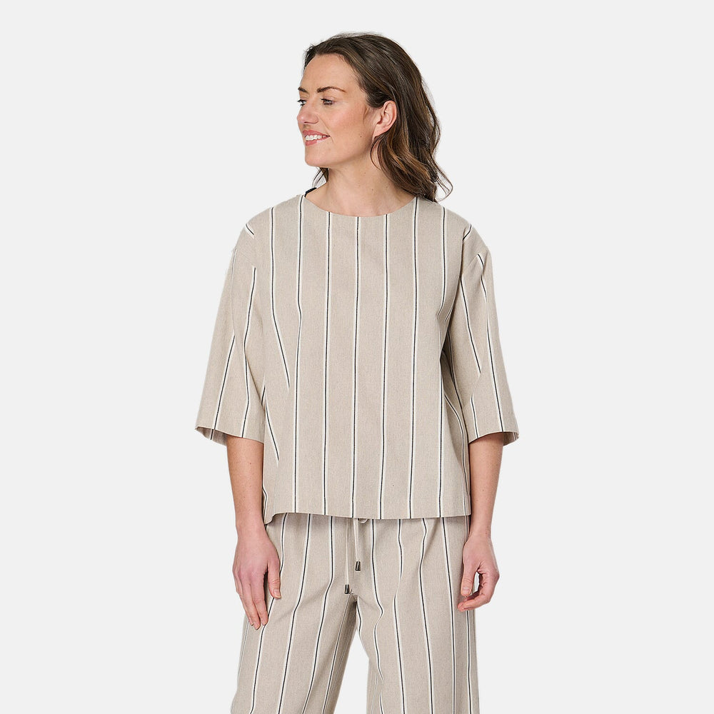 Woven Top (Size - 12) - Stone
