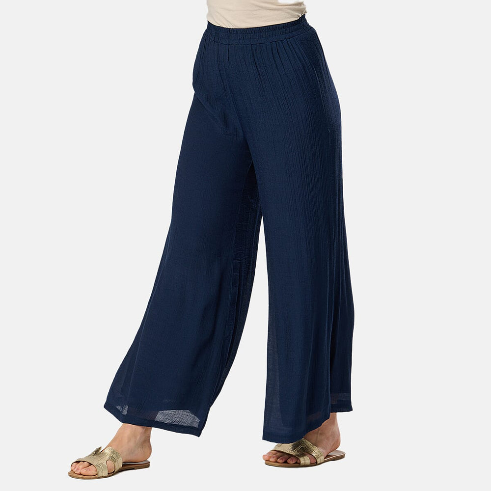 Saloos Woven Jean and Pant-Trouser (Size - 16) - Navy