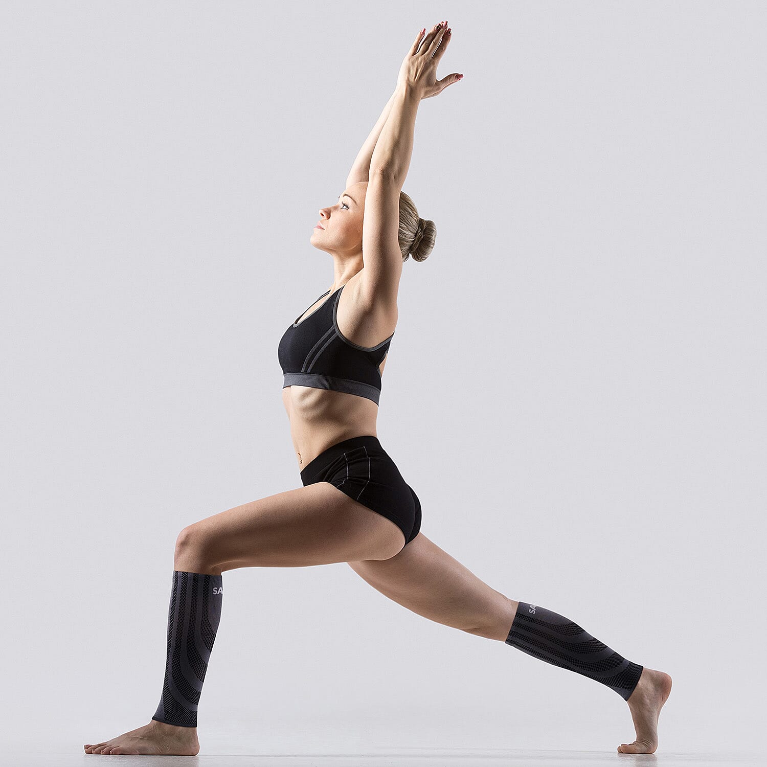 SANKOM Active Compression Calf and Arm Sleeves Set (Size L-XL, 49-51 cm) - Black