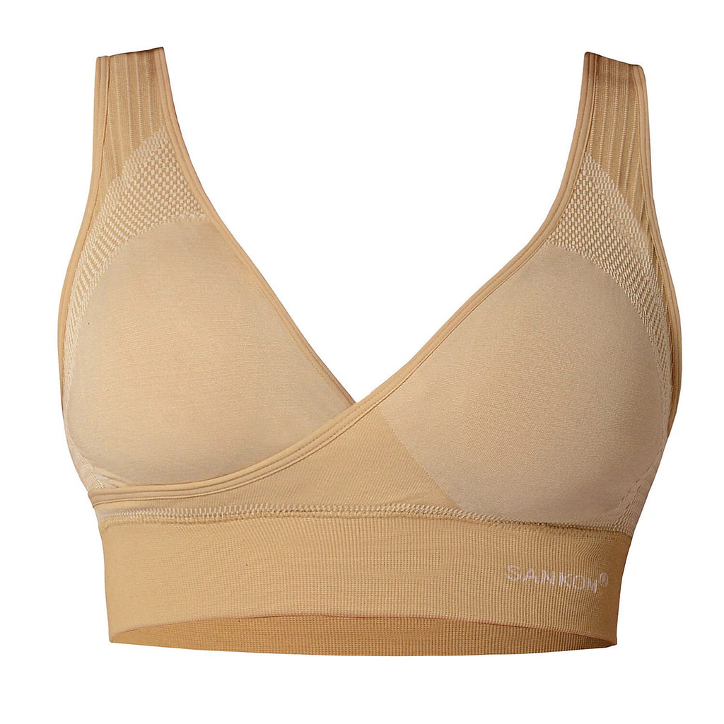 SANKOM SWITZERLAND Patent Cooling Effect Bra For Back Support - Beige (Size XXXL, 22-24)