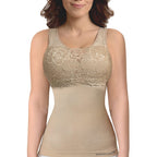 SANKOM SWITZERLAND Patent Vest with Bra and Lace - Beige (Size L-XL - 16 to18)