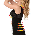 SANKOM SWITZERLAND Patent Vest with Bra and Lace - Black (Size L-XL - 16 to 18)