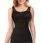 SANKOM SWITZERLAND Patent Vest with Bra and Lace - Black