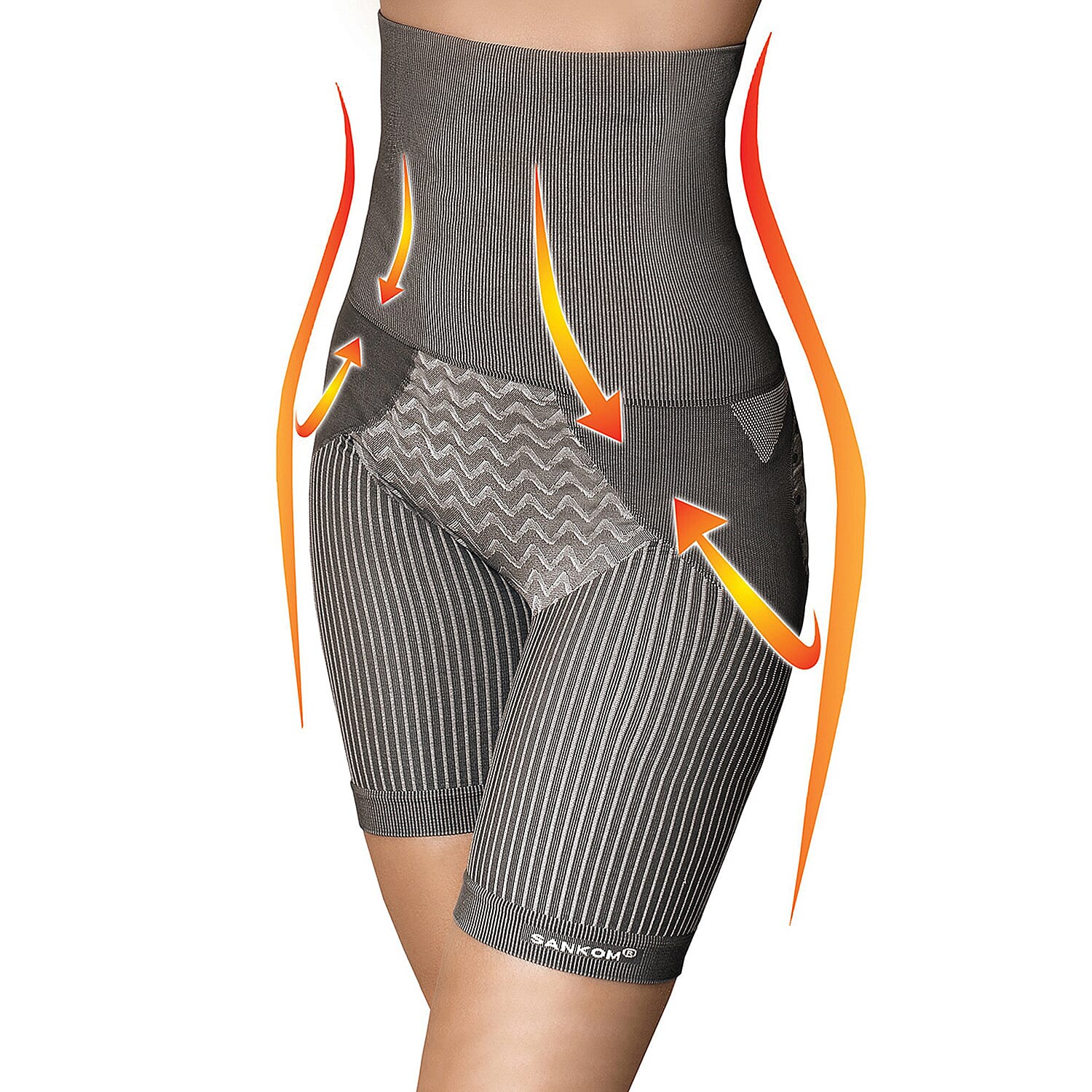 SANKOM SWITZERLAND Bamboo fibres Posture Correction Shapers Shorts - Grey (UK Size S-M 8 - 10)