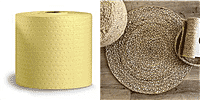 SAVER RUG DEAL - Jute Ripple Round Area Rug (80cm) - Natural and Anti-Skid Rug Gripper - Yellow 63.5mm x 7.62m