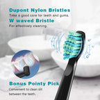 Set Of 2 Sonic Toothbrushes with 8 Replacement Heads - 40,000 Strokes Per Min, 5 Modes, 2 Min Smart Timer, 4Hr Charge - 30 Days Use