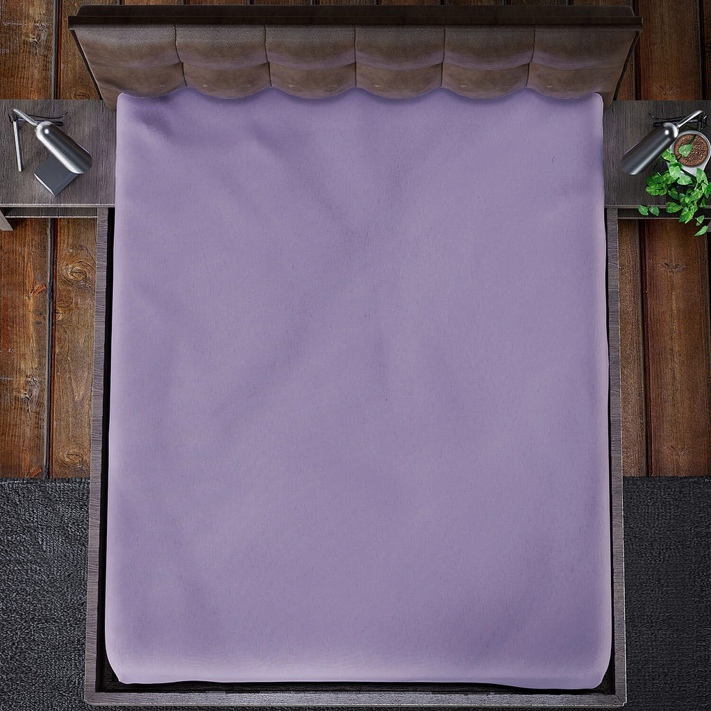 4 Piece Set Solid Microfibre 1  Comforter(225x220 Cm),1 Fitted Sheet (140x190 Cm)  - Lavender