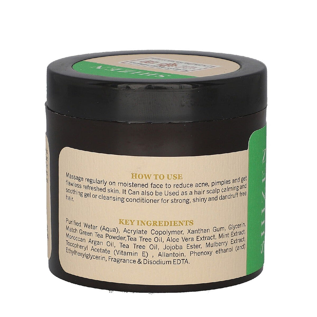 SHIZEN Combo of Fuji Matcha Green Tea Calming Gel For Skin De-tox - Green Tea (100 ml) - Hyaluronic Facial Serum (30 ml) - Moisturizing Green Tea - Hyaluronic Face Day Cream For Brightening - Tight