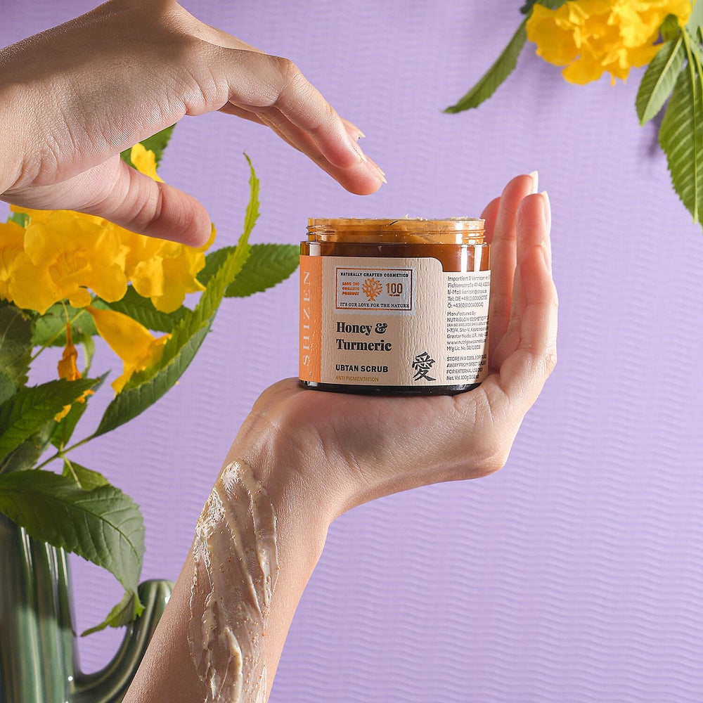 SHIZEN Honey Turmeric Ubtan Anti Pigmentation Face Scrub 100 Gms.
