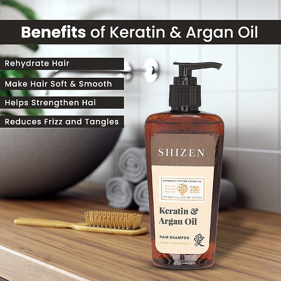 SHIZEN Keratin Argan - Oil Hair Shampoo 200ML - 100% Organic