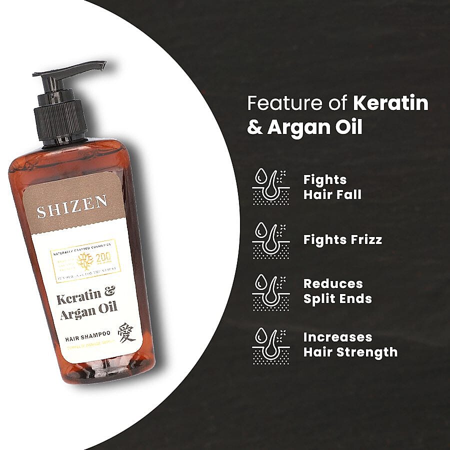 SHIZEN Keratin Argan - Oil Hair Shampoo 200ML - 100% Organic