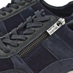 SONNY Leather Casual Zip-Up Trainers (Size 5) - Navy