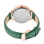 STRADA Japanese Movement Green Dial Crystal Studded Water Resistant Watch with Green Colour Strap