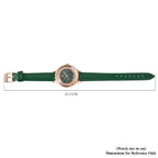 STRADA Japanese Movement Green Dial Crystal Studded Water Resistant Watch with Green Colour Strap
