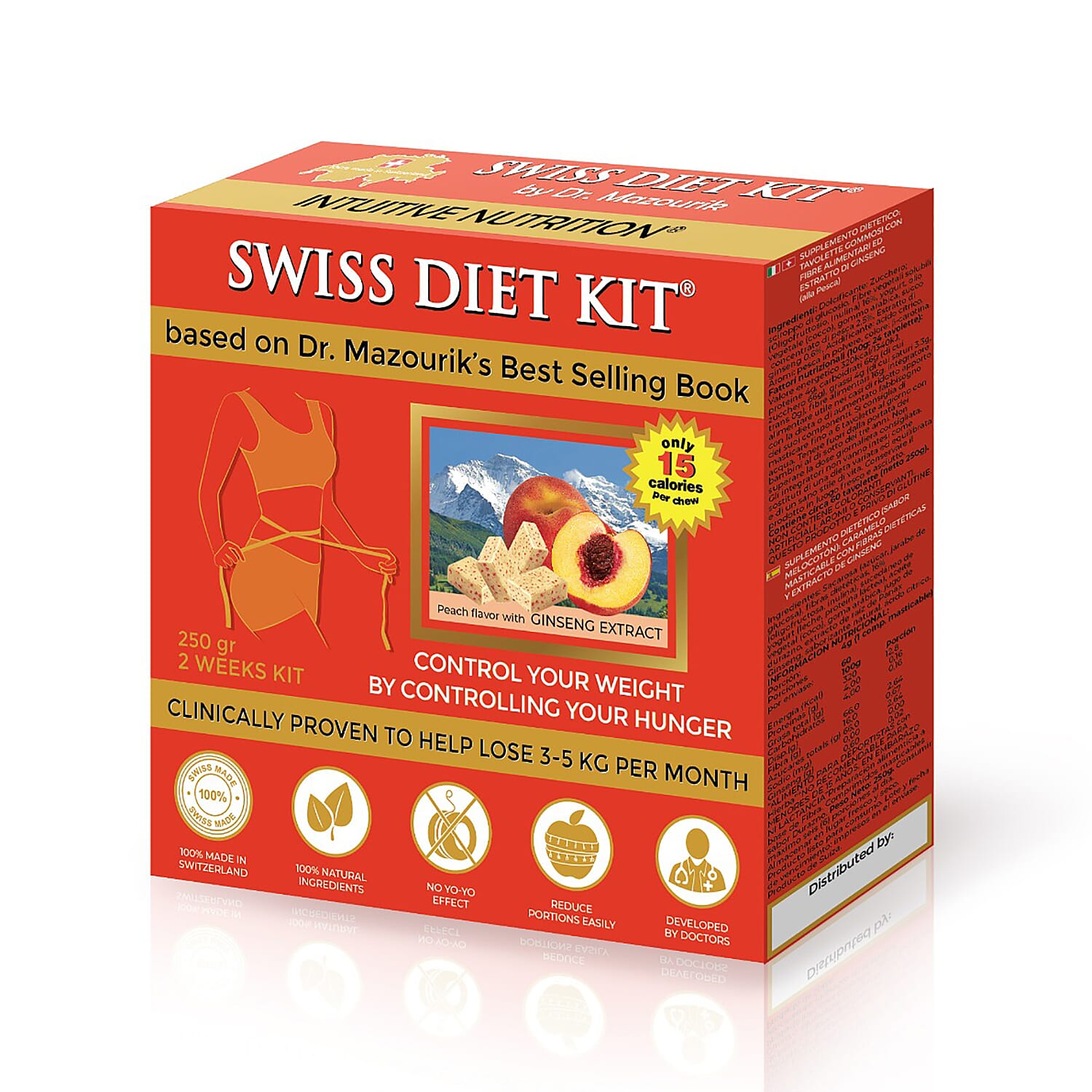 SWISS DIET KIT - Peach Flavour Dietary Candies Refill Pack (250g)