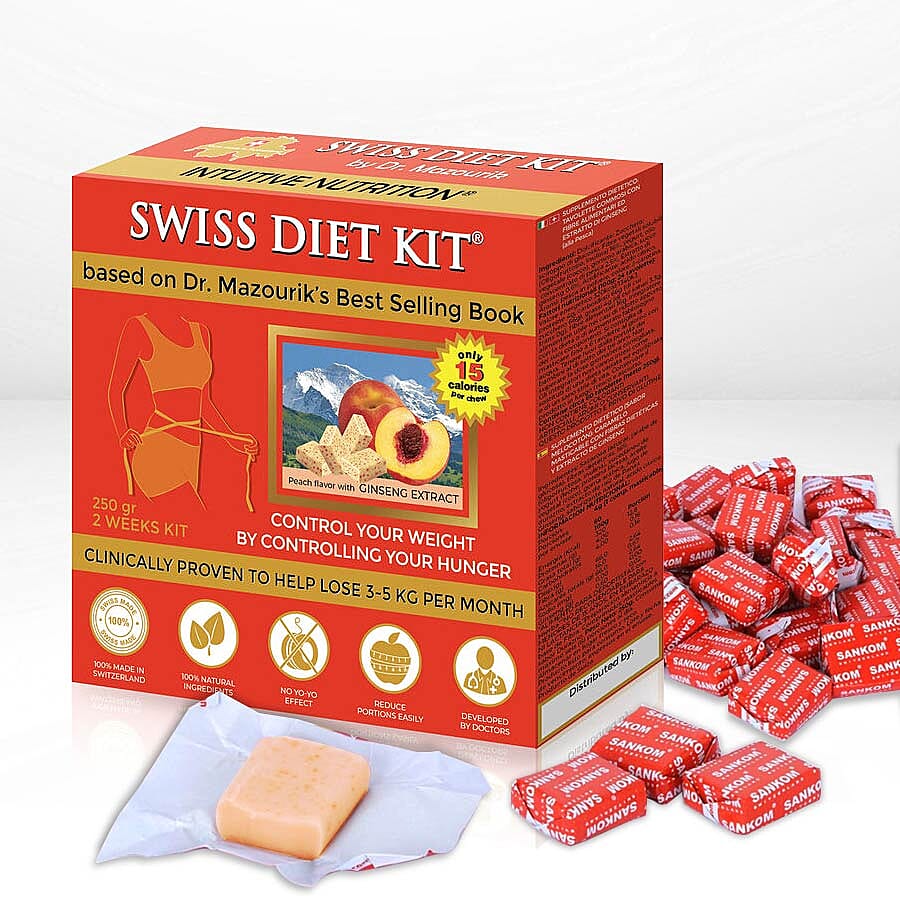 SWISS DIET KIT - Peach Flavour Dietary Candies Refill Pack (250g)