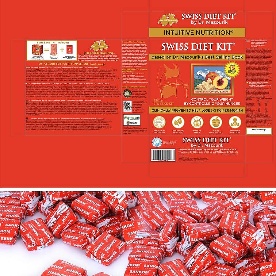 SWISS DIET KIT - Peach Flavour Dietary Candies Refill Pack (250g)