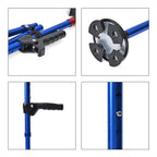 Smart Easy Up Cane (2 Handle) - Adjustable Height (85-97cm) Walking Stick with Light, SOS Alarm - Swivel Base - Blue