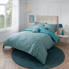 Samantha Faiers Caspia 100% Cotton Duvet Cover with 2 Pillowcases Double (Size 200x200 Cm) - Teal