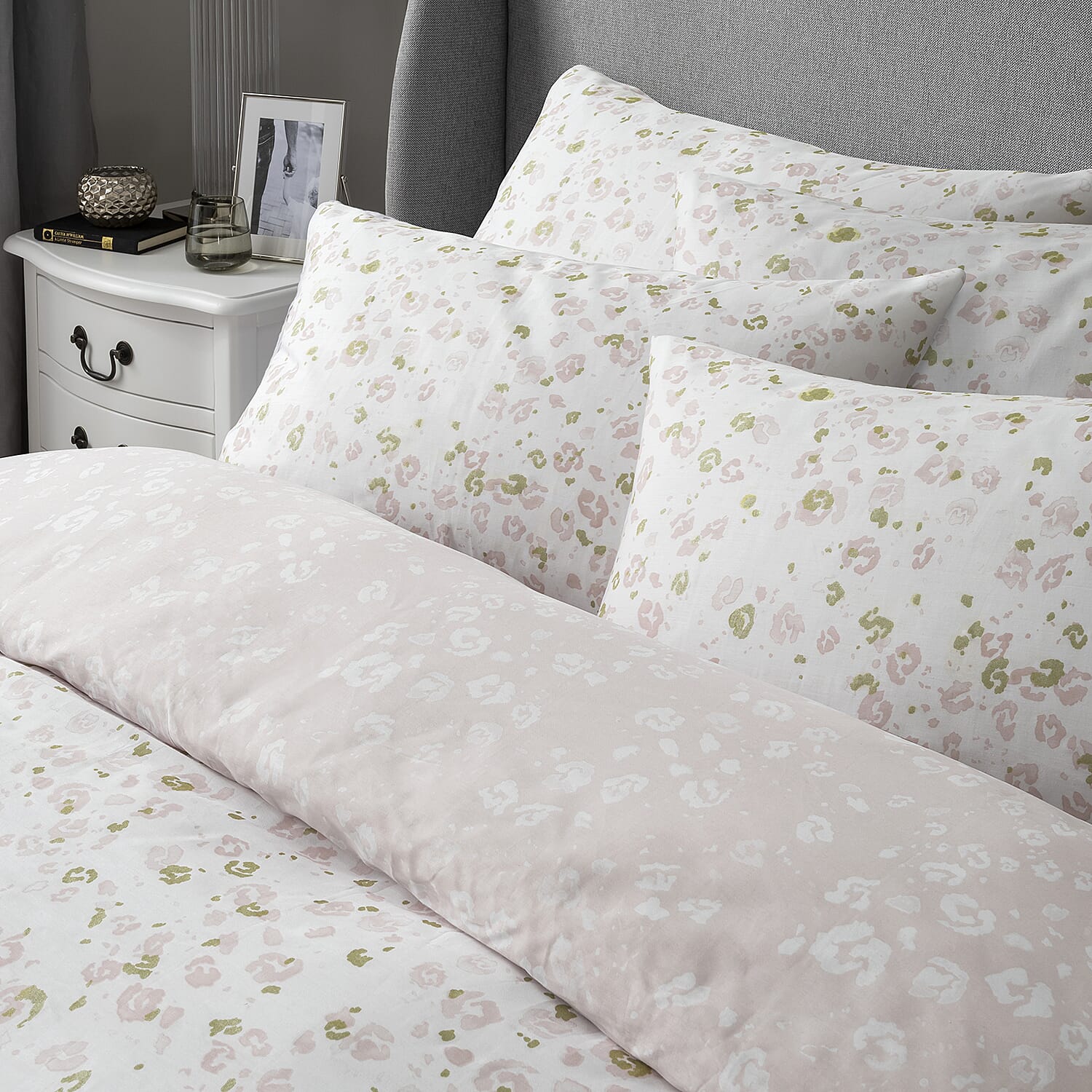 Samantha Faiers Deliah 100% Cotton Duvet Cover with 2 Pillowcases King (Size 230x220 Cm) - Blush & Gold
