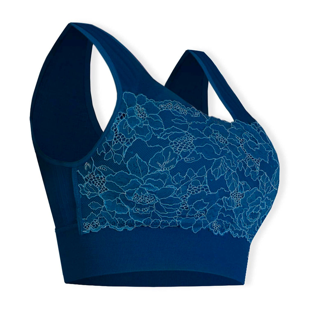 Sankom Switzerland Patent Classic Bra With Lace (Size L-XL) - Dark Blue