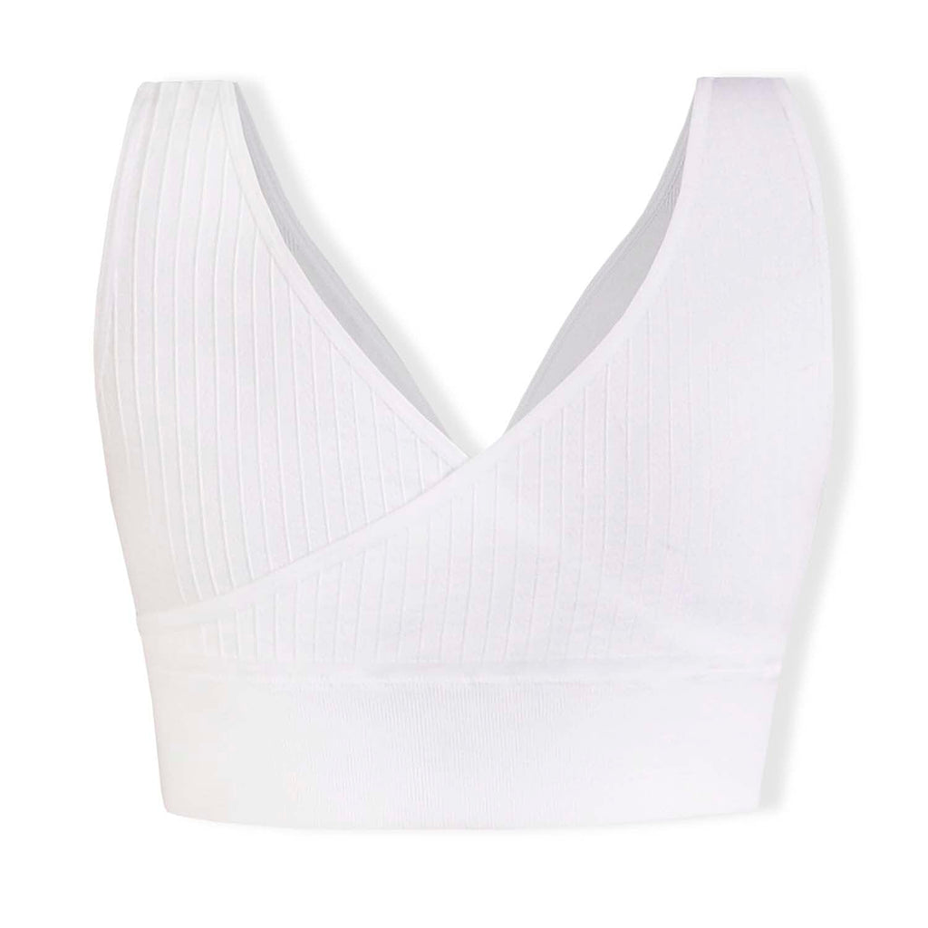 SANKOM Classic Wire-Free Posture Support - Seamless Breathable Comfort Bra with Removable Pads (Size - L-XL) - White