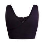 Sankom Switzerland Patent Classic Bra With Lace (Size M-L) - Black - Gold