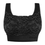 Sankom Switzerland Patent Classic Bra With Lace (Size M-L) - Black - Silver