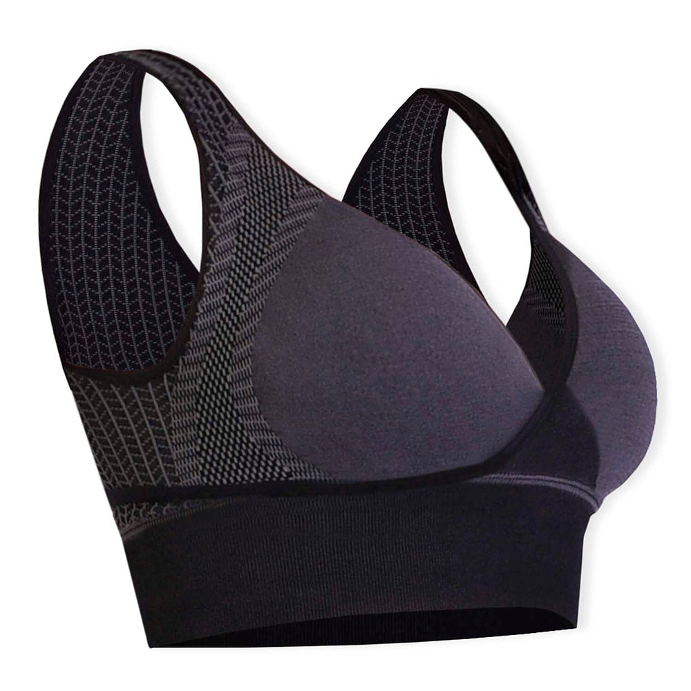 SANKOM Classic Wire-Free Posture Support - Seamless Breathable Comfort Bra with Removable Pads (Size - M-L) - Black
