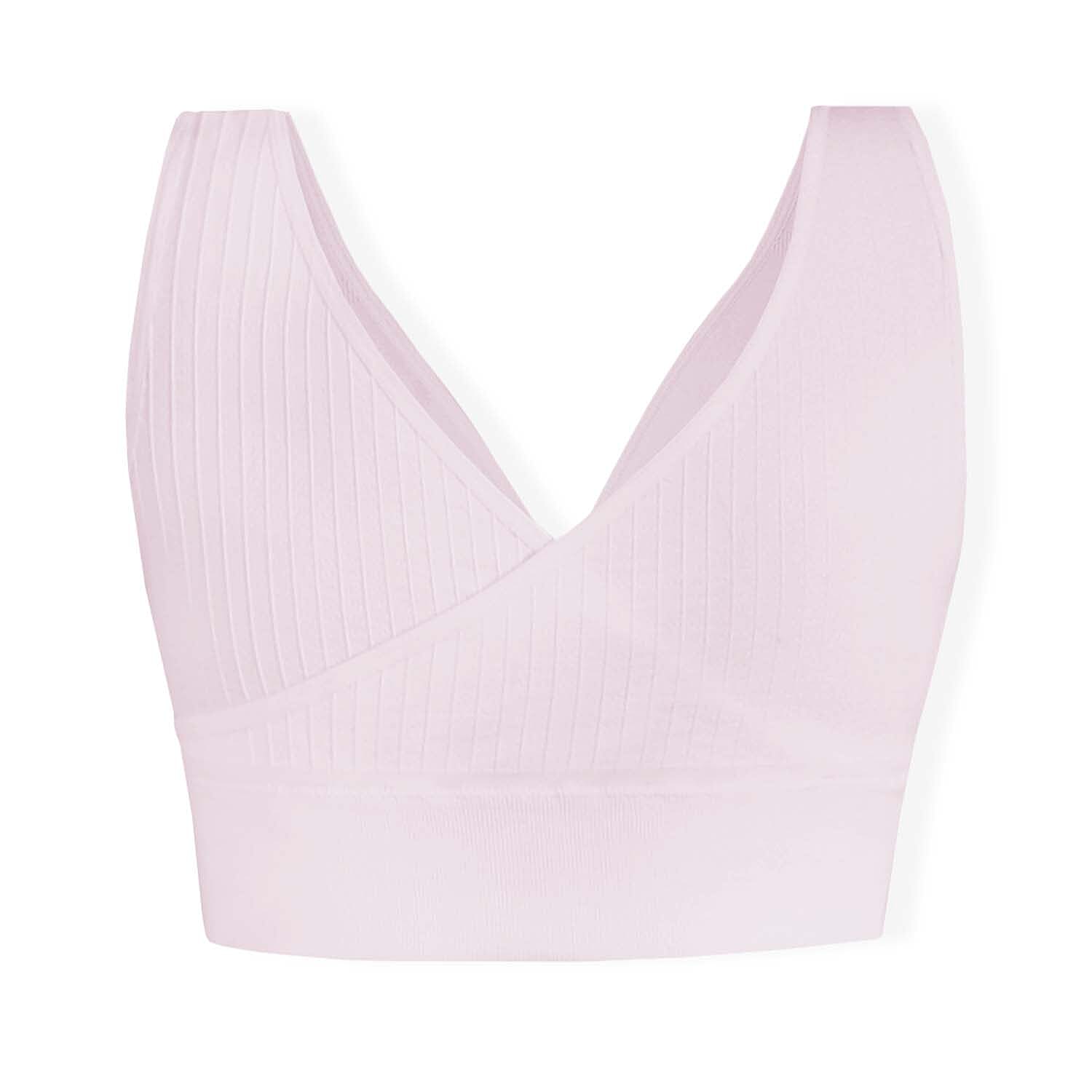 SANKOM Classic Wire-Free Posture Support - Seamless Breathable Comfort Bra with Removable Pads (Size - M-L) - Light Pink