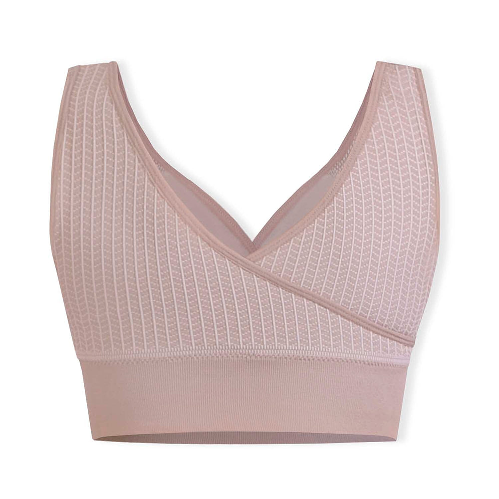 SANKOM Classic Wire-Free Posture Support - Seamless Breathable Comfort Bra with Removable Pads (Size - M-L) - Peach