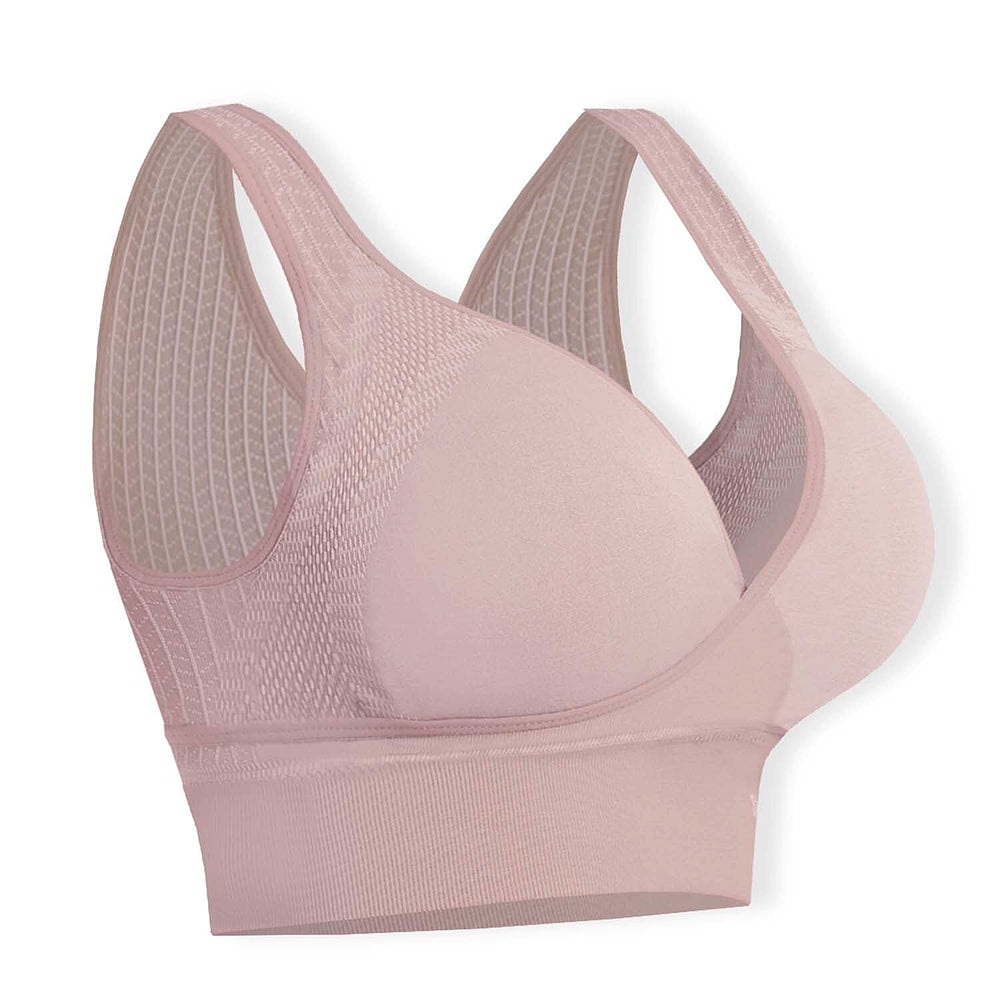 SANKOM Classic Wire-Free Posture Support - Seamless Breathable Comfort Bra with Removable Pads (Size - S-M) - Peach