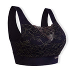 Sankom Switzerland Patent Classic Bra With Lace (Size XL-XXL) - Black - Gold