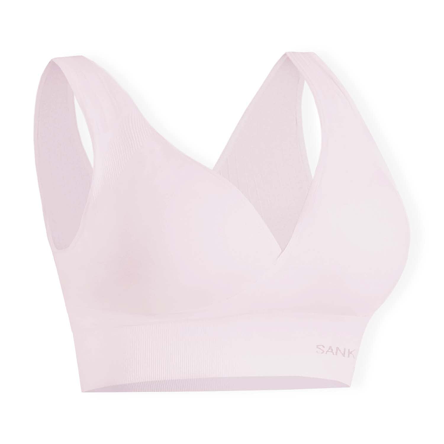 SANKOM Classic Wire-Free Posture Support - Seamless Breathable Comfort Bra with Removable Pads (Size - XL-XXL) - Light Pink