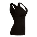 SANKOM Classic Seamless Wire-Free Bra with Vest - For Posture Correction - Body Slimming Vest (Size - L-XL) - Black