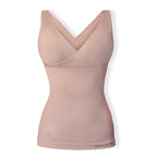 SANKOM Classic Seamless Wire-Free Bra with Vest - For Posture Correction - Body Slimming Vest (Size - S-M) - Peach