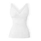 SANKOM Classic Seamless Wire-Free Bra with Vest - For Posture Correction - Body Slimming Vest (Size - XXXL) - White