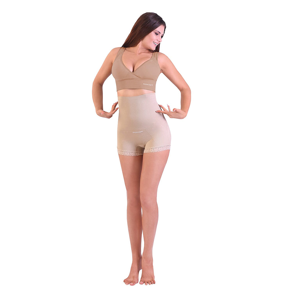 Sankom Patented Organic Cotton Back Support Bra (Size XXXL) - Beige