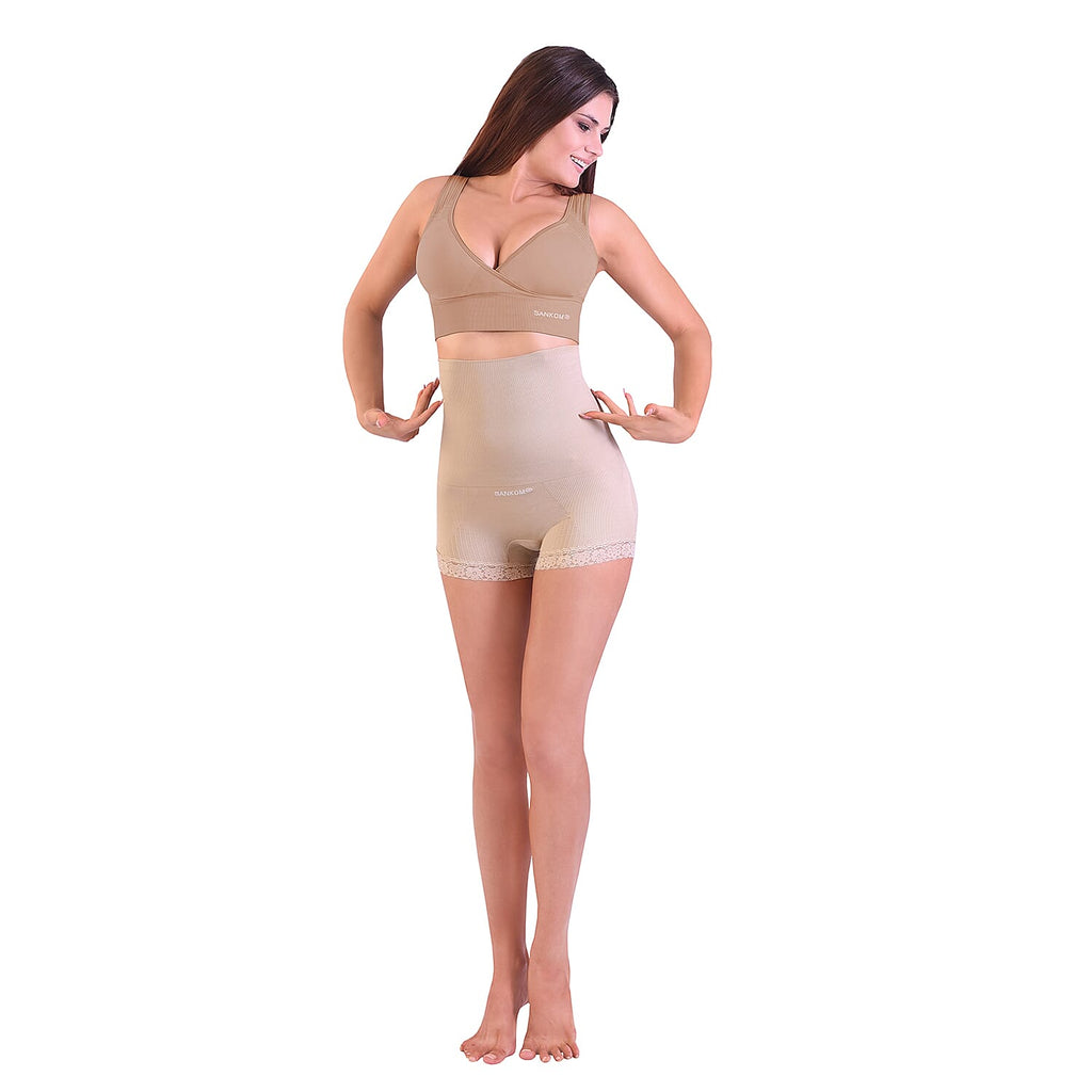 Sankom Patented Organic Cotton Back Support Bra (Size XXXL) - Beige