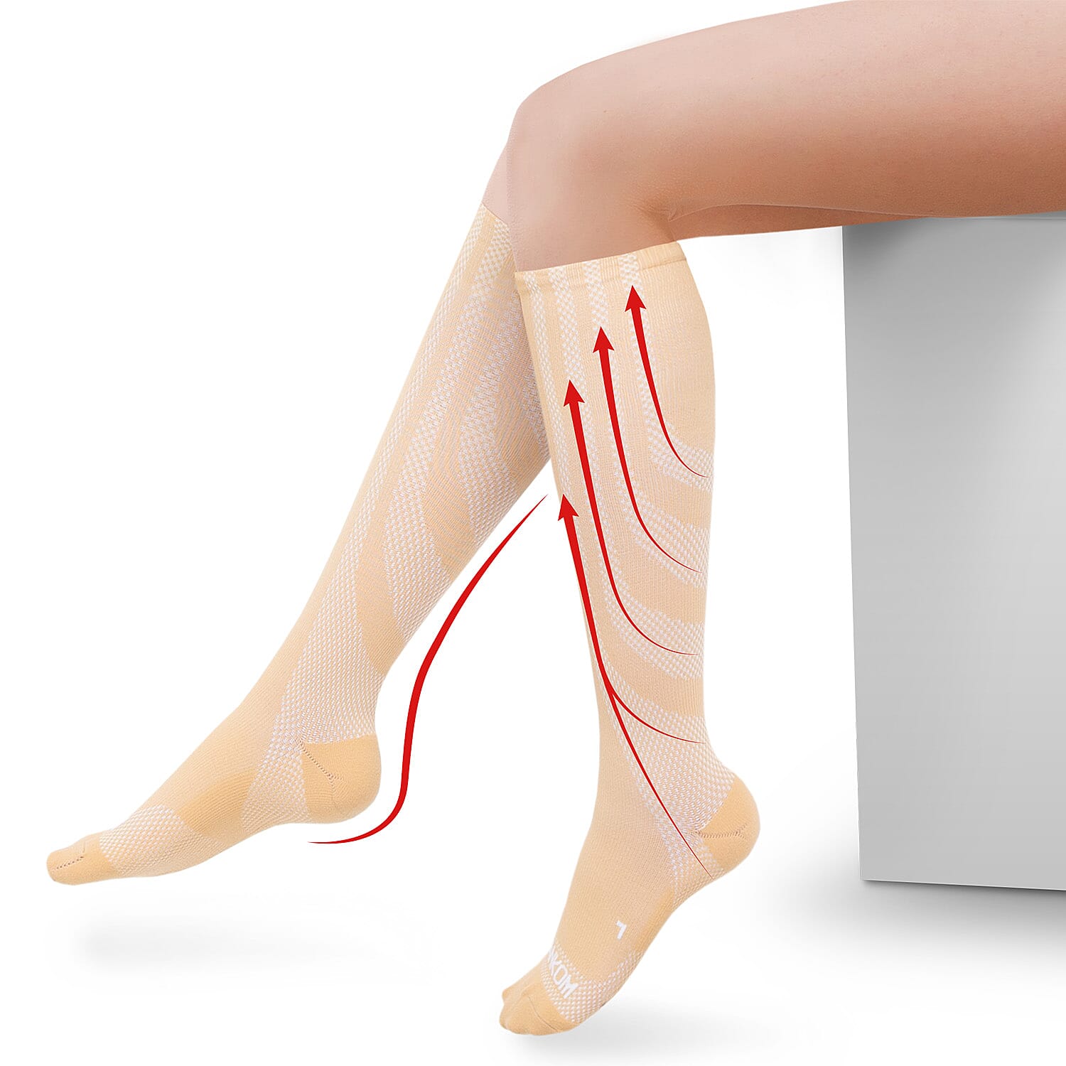 Sankom Patented Antibacterial Light Socks (Size L-XL) - Beige
