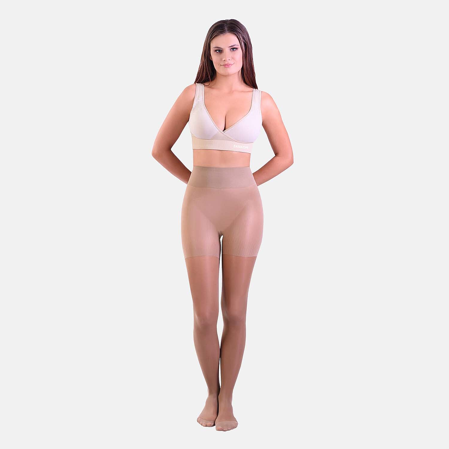 Sankom Active Compression Anti-Rip Fibre Breathable Tights (Size - S-M) - Beige