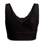 Sankom Switzerland Patent Classic Bra With Lace (Size L-XL) - Black