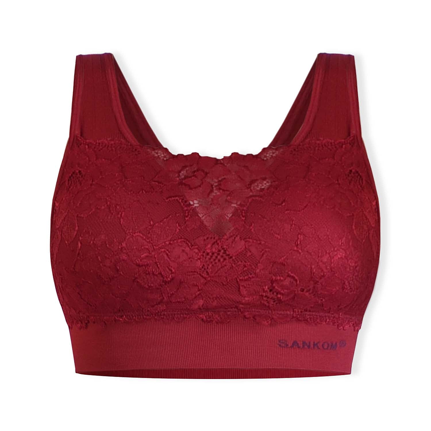 Sankom Switzerland Patent Classic Bra With Lace (Size L-XL) - Red